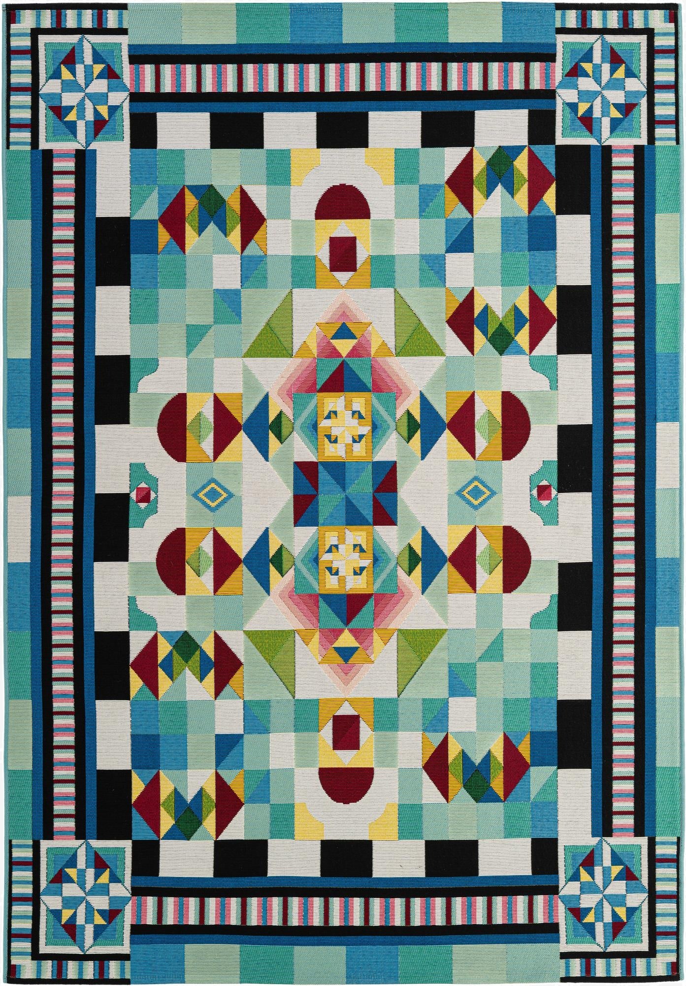 5' 4 x 7' 8  Washable Modern Indoor / Outdoor Rug