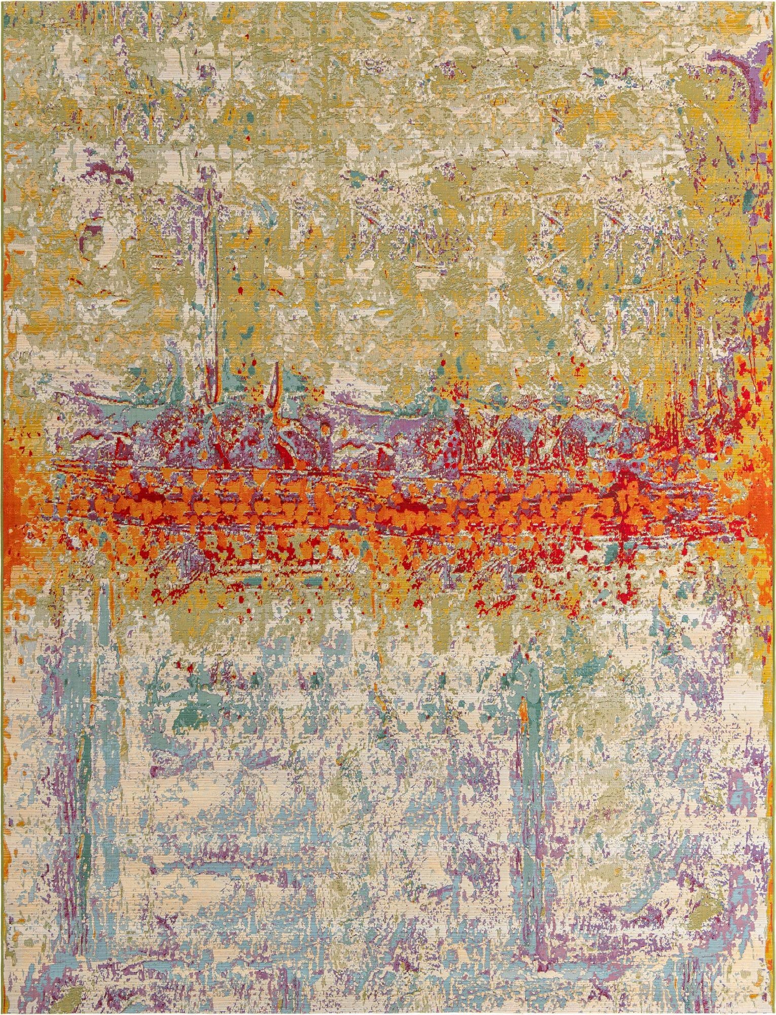 10' x 13'  Washable Modern Indoor / Outdoor Rug