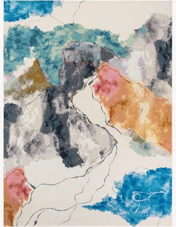 9' x 12' Easy-Clean Modern Indoor / Outdoor Rug