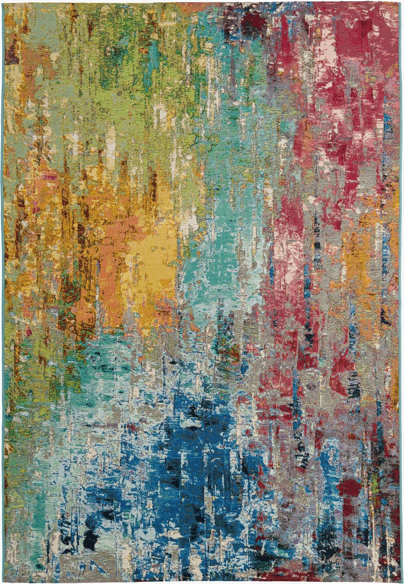 5' 3 x 7' 8  Washable Modern Indoor / Outdoor Rug