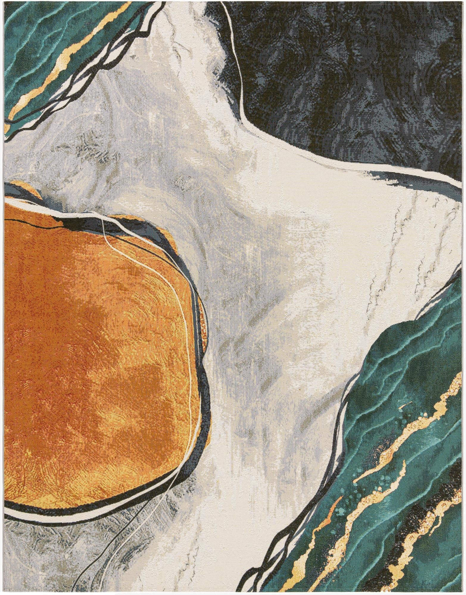 Primary image 7' 10 x 10'  Washable Modern Indoor / Outdoor Rug