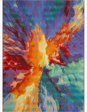 7' 10 x 11' Easy-Clean Modern Indoor / Outdoor Rug