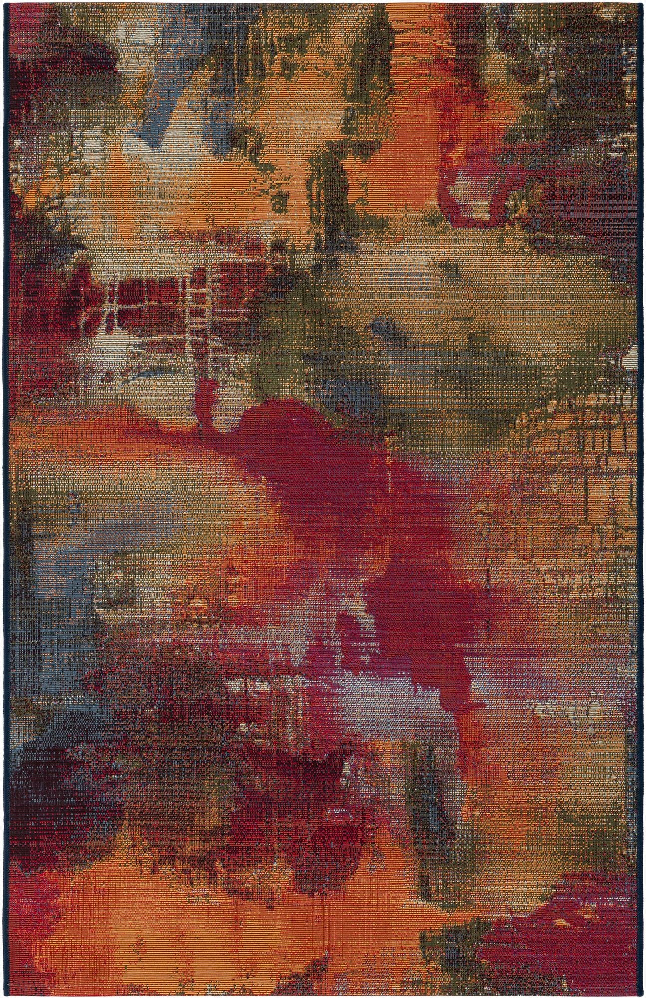 Primary image 3' 3 x 5' 3  Washable Modern Indoor / Outdoor Rug