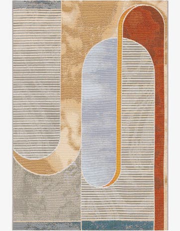 4' 1 x 6' 1 Easy-Clean Modern Indoor / Outdoor Rug