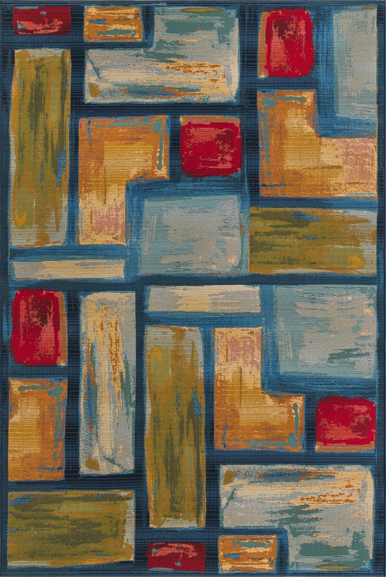 5' 3 x 8'  Washable Modern Indoor / Outdoor Rug