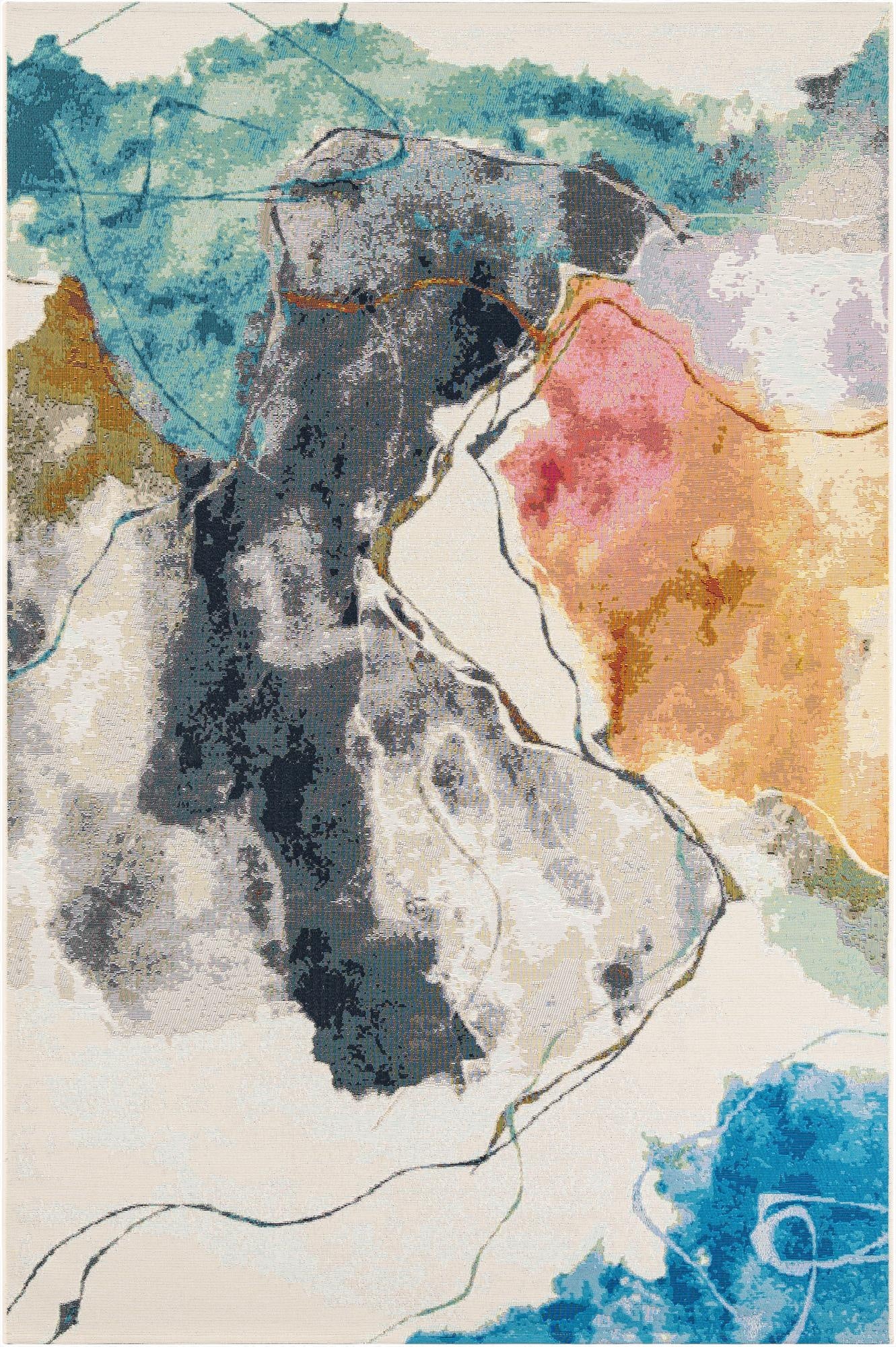 6' 1 x 9'  Washable Modern Indoor / Outdoor Rug