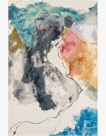 6' 1 x 9' Easy-Clean Modern Indoor / Outdoor Rug