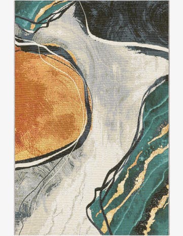 4' 1 x 6' 1 Easy-Clean Modern Indoor / Outdoor Rug