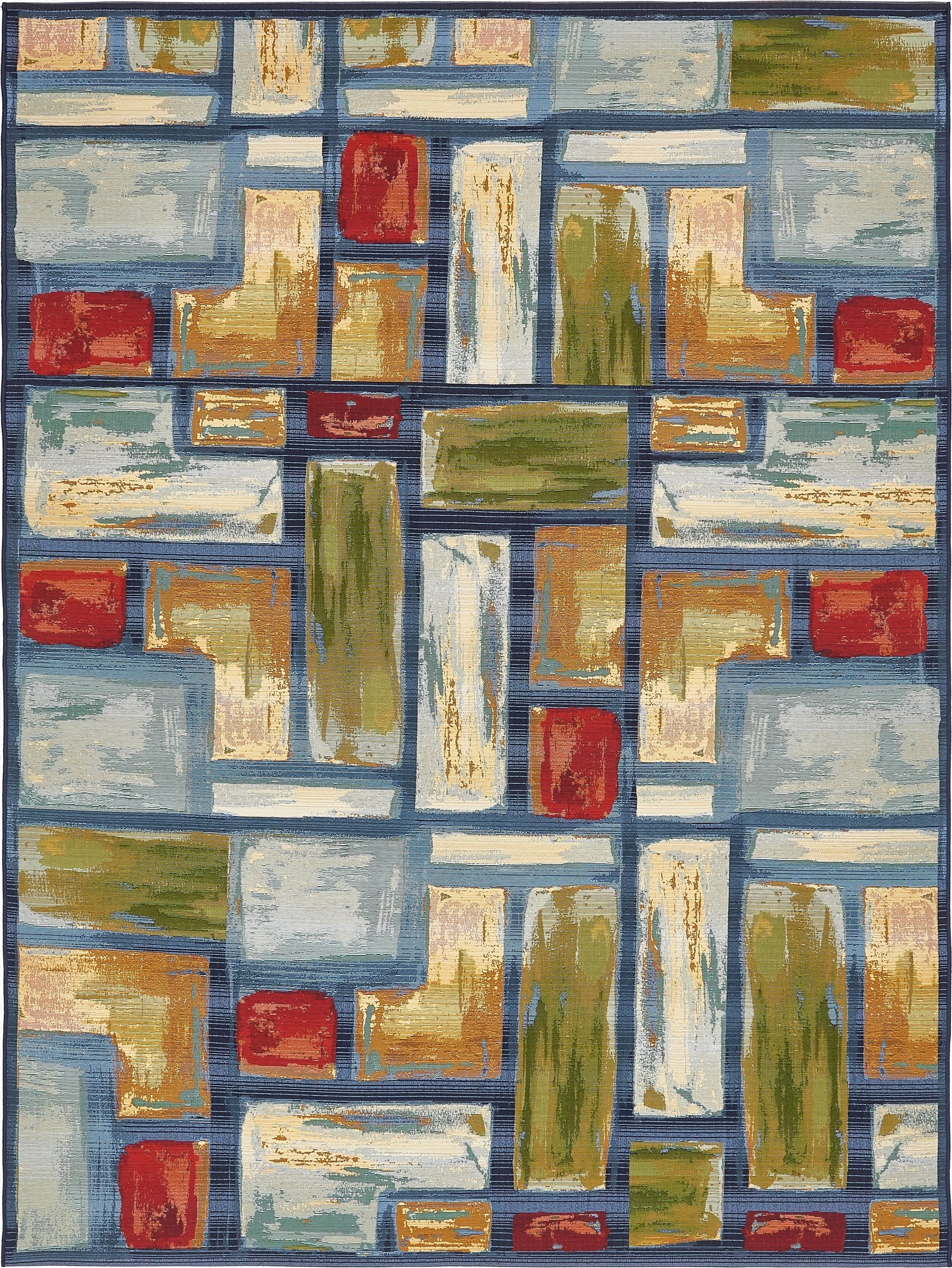 Primary image 8' x 11' 4  Washable Modern Indoor / Outdoor Rug