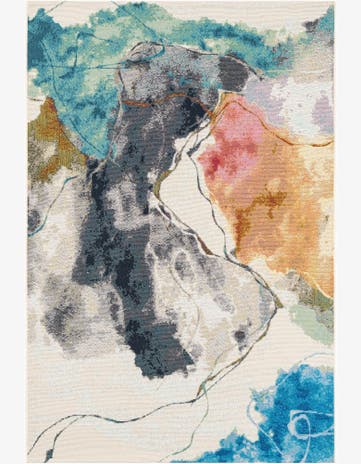 4' 1 x 6' 1 Easy-Clean Modern Indoor / Outdoor Rug