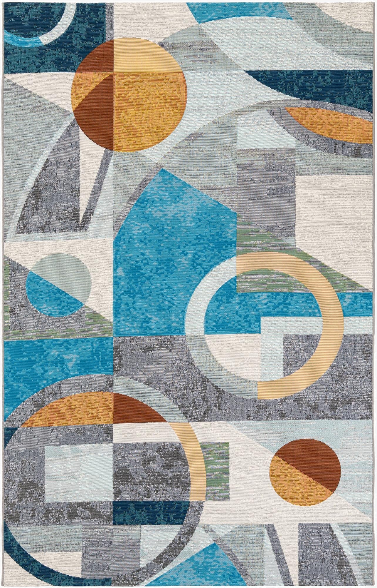 5' 3 x 8'  Washable Modern Indoor / Outdoor Rug