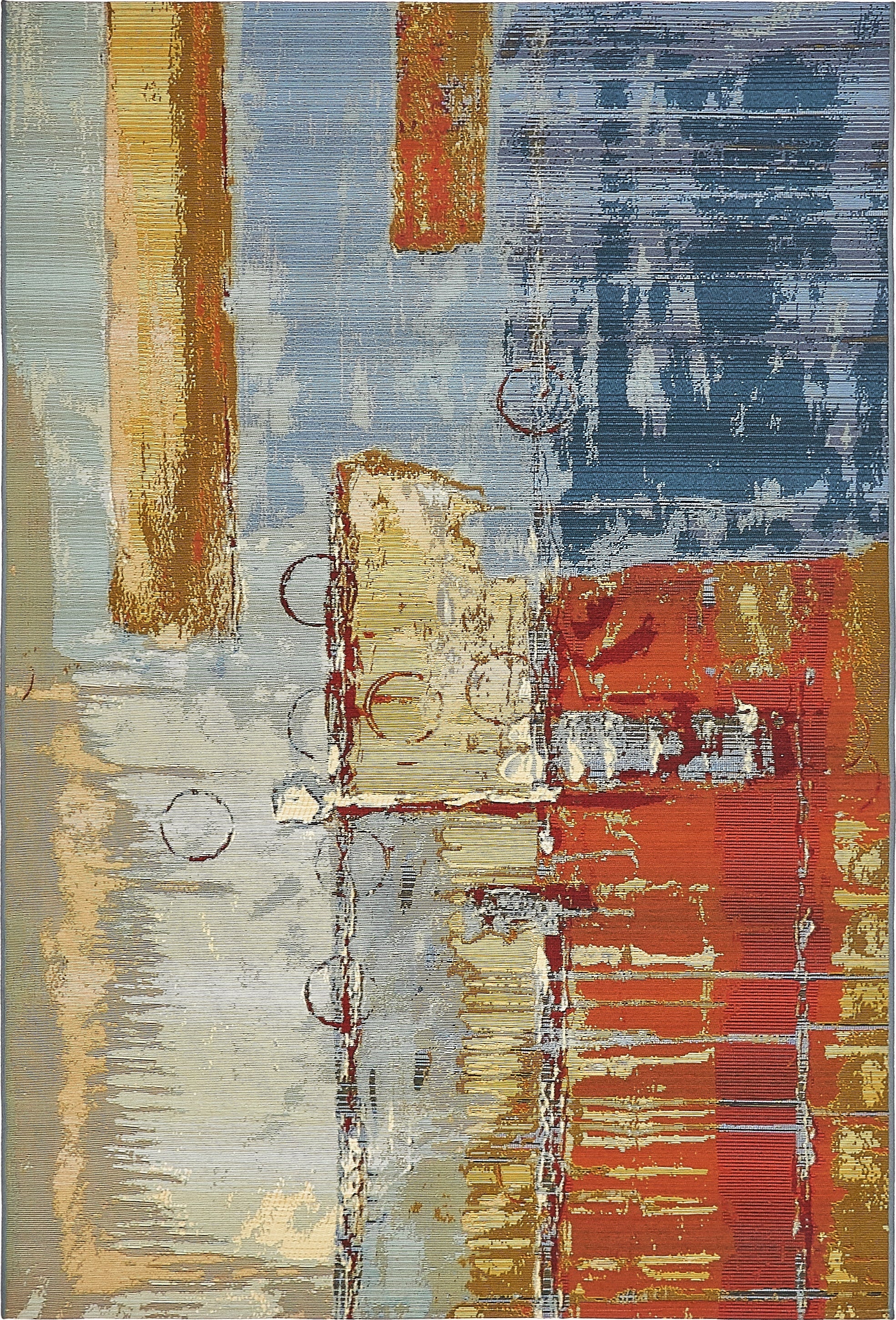 5' 3 x 8'  Washable Modern Indoor / Outdoor Rug