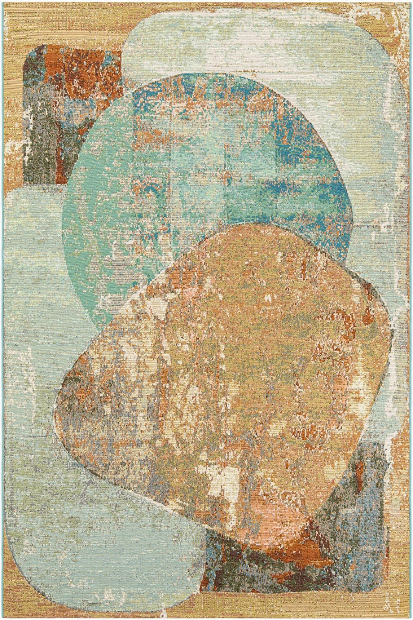 Primary image 6' 1 x 9'  Washable Modern Indoor / Outdoor Rug