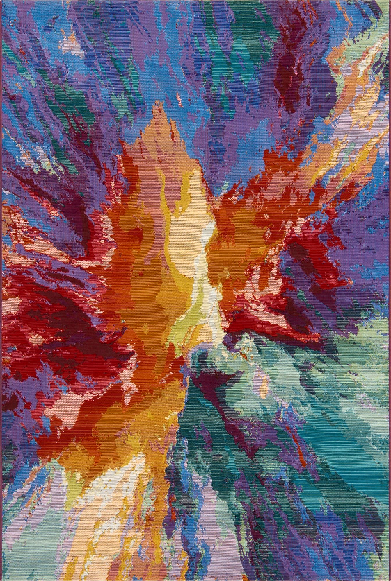 Primary image 5' 3 x 8'  Washable Modern Indoor / Outdoor Rug