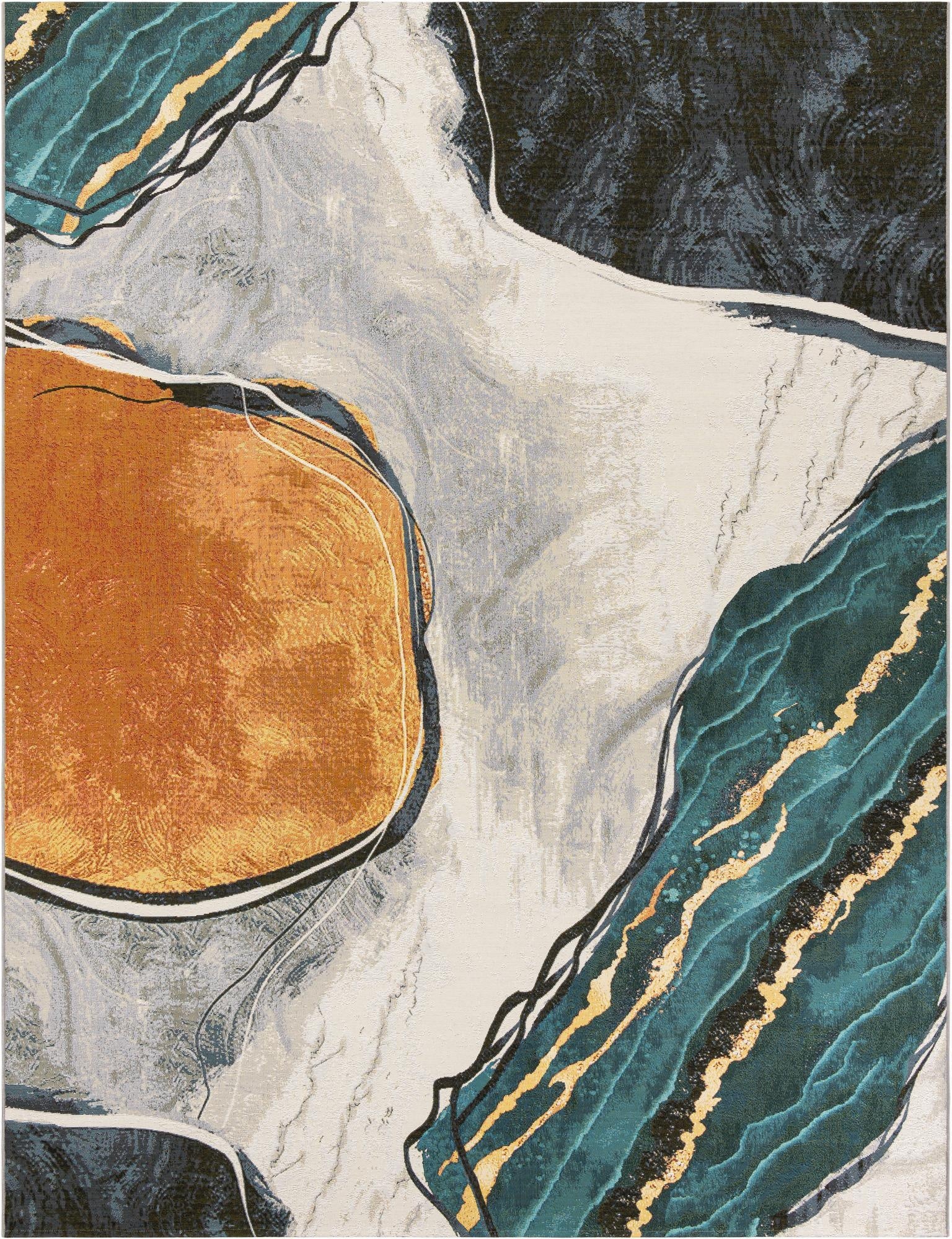 Primary image 9' x 12'  Washable Modern Indoor / Outdoor Rug