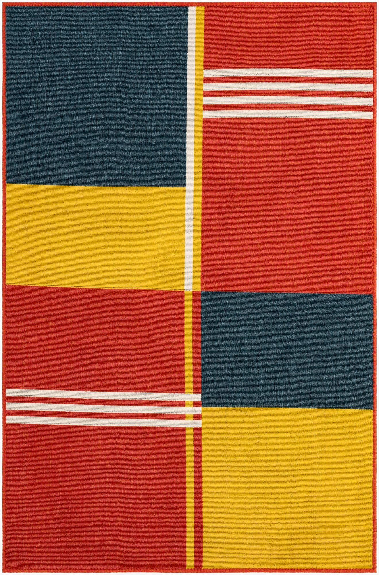 4' x 6'  Washable Modern Indoor / Outdoor Rug