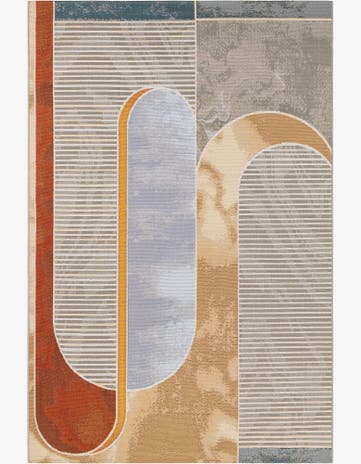 6' 1 x 9' Easy-Clean Modern Indoor / Outdoor Rug