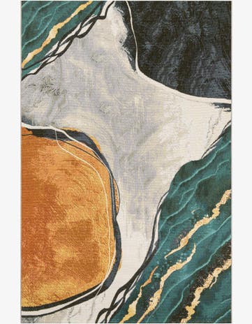 6' 1 x 9' Easy-Clean Modern Indoor / Outdoor Rug