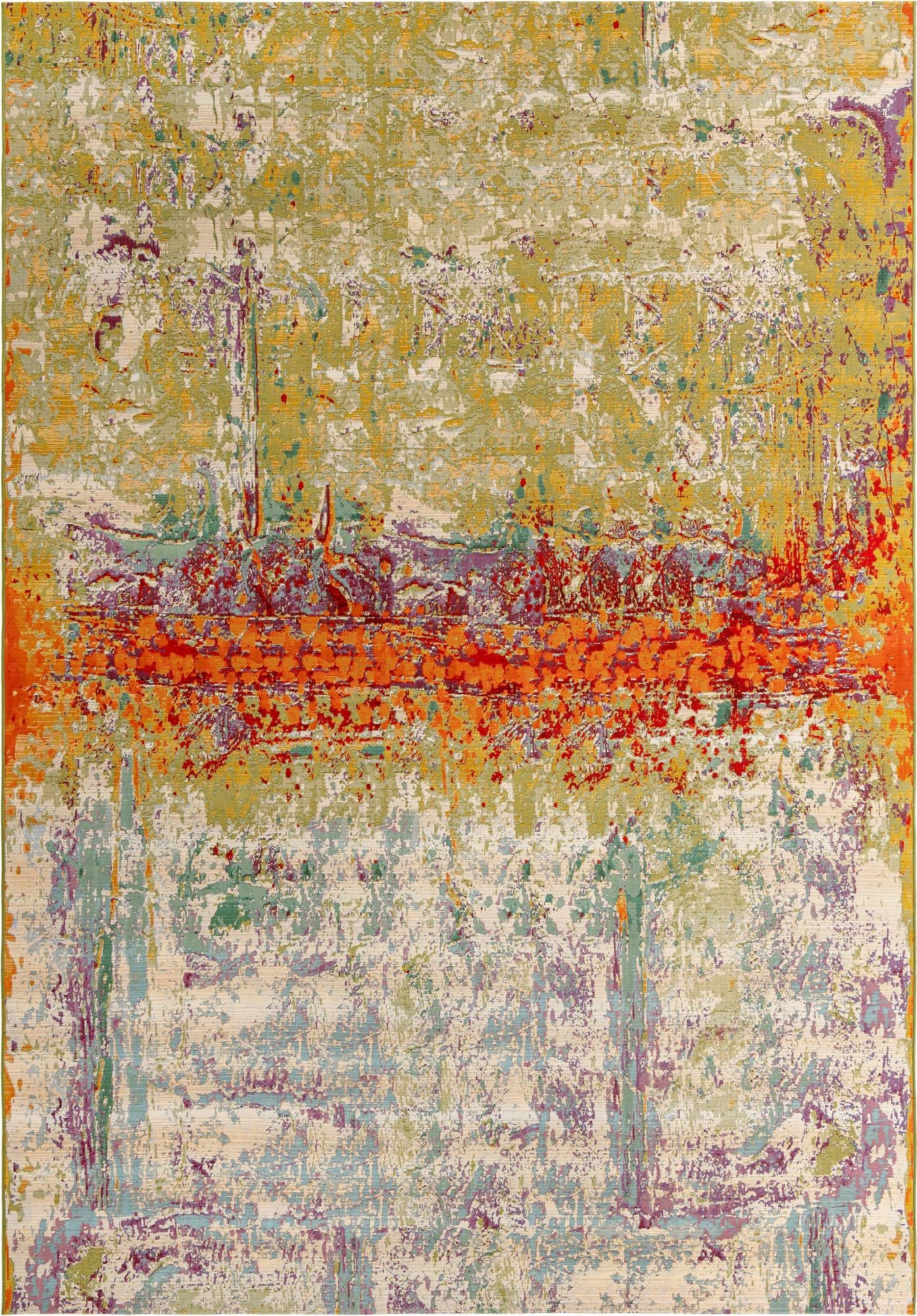 Primary image 10' x 14'  Washable Modern Indoor / Outdoor Rug