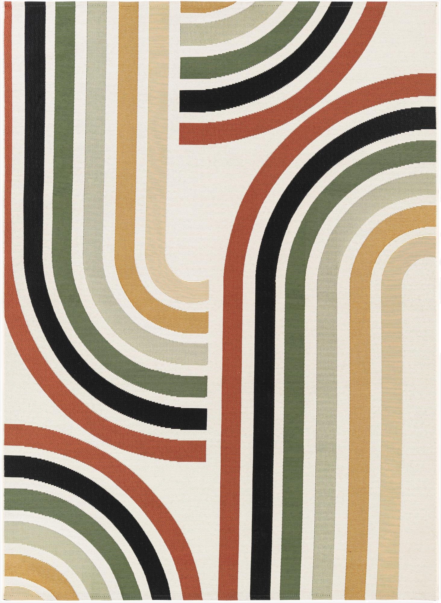 Primary image  5' x 7'  Washable Modern Indoor / Outdoor Rug