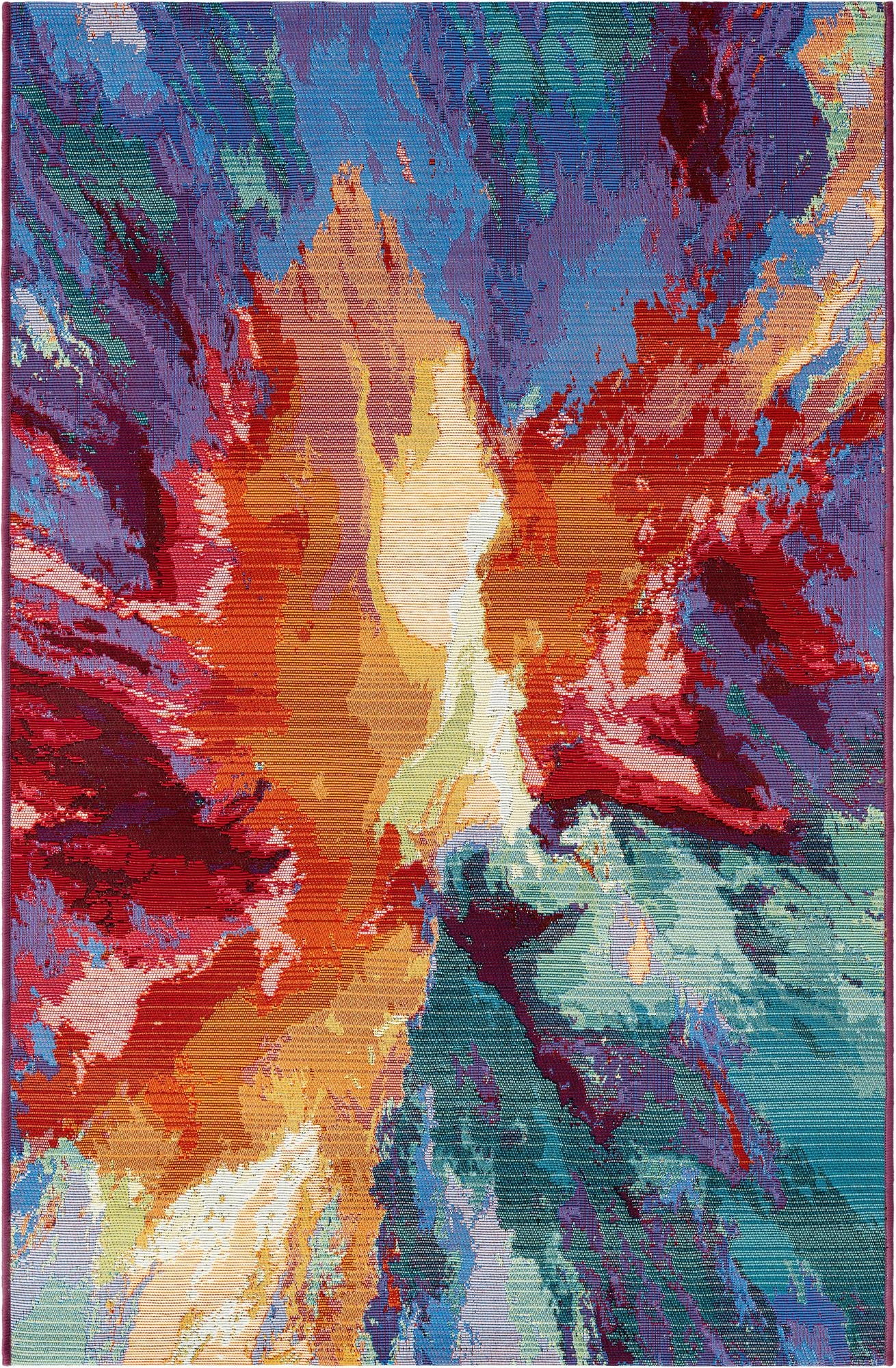 3' 3 x 5' 3  Washable Modern Indoor / Outdoor Rug