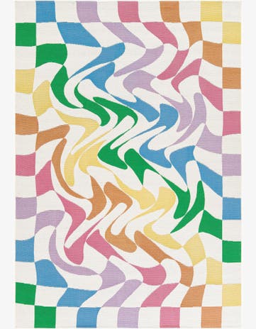 5' 3 x 7' 6 Easy-Clean Modern Indoor / Outdoor Rug