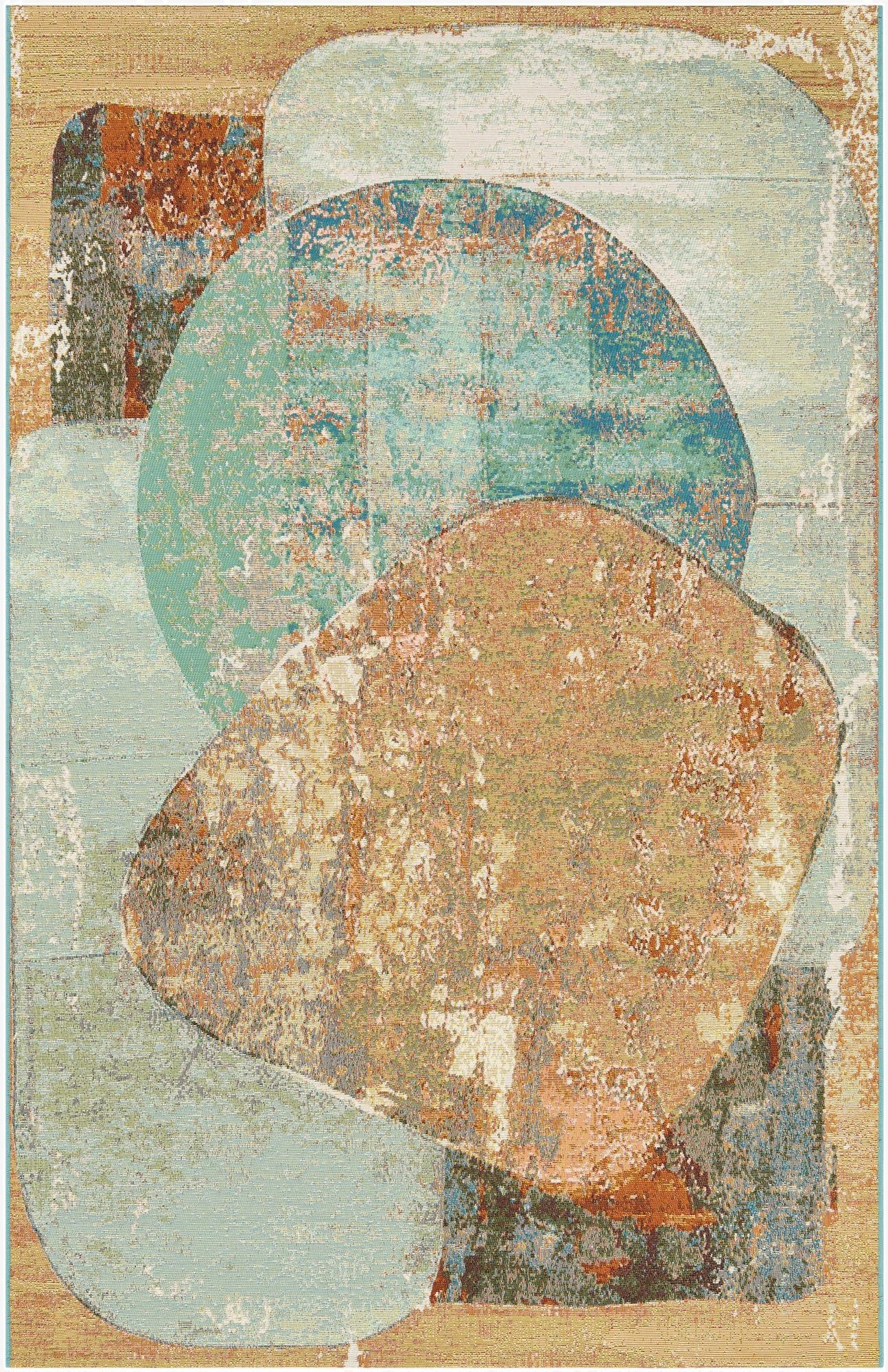 Primary image 5' 3 x 8'  Washable Modern Indoor / Outdoor Rug