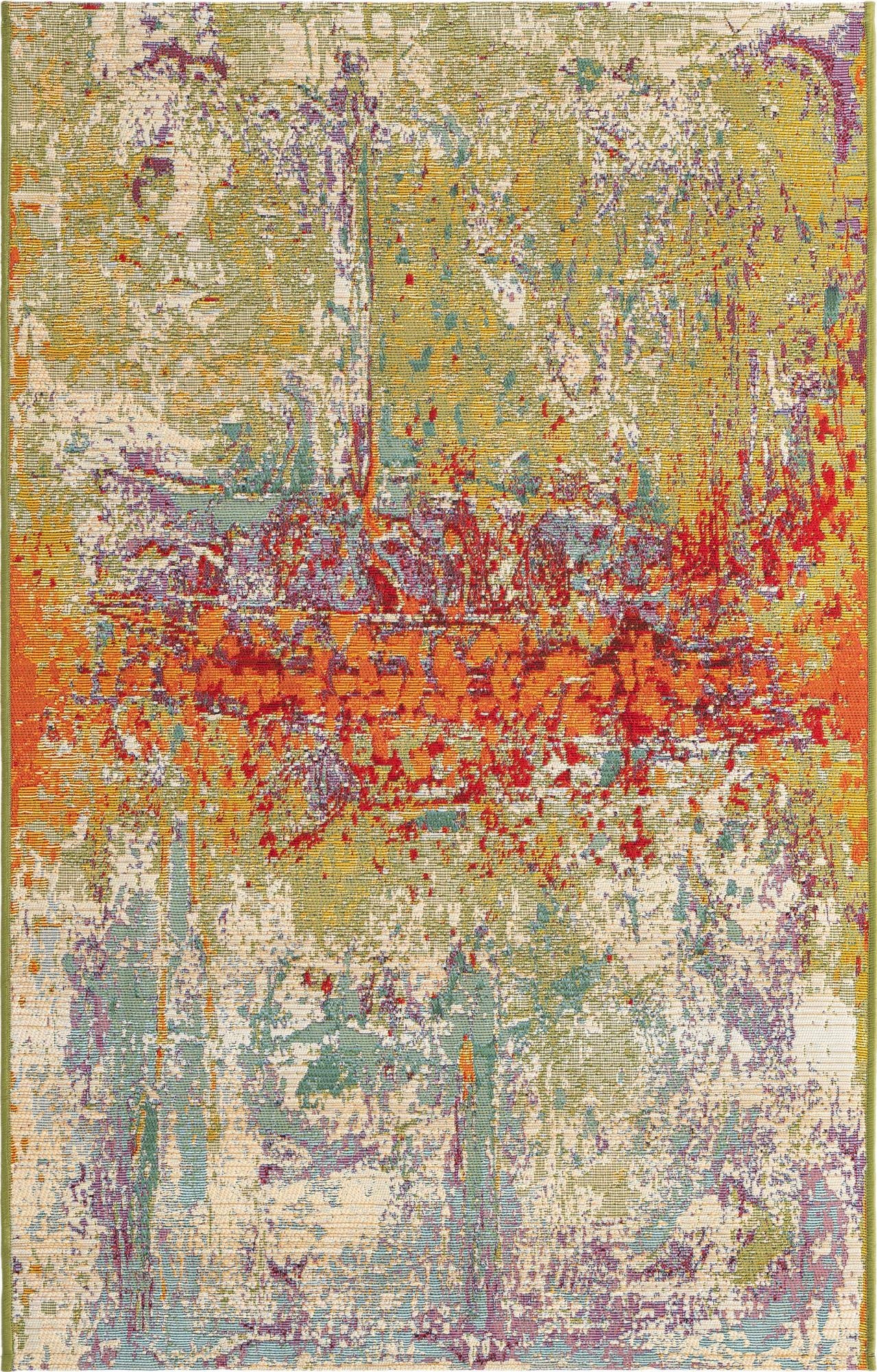 Primary image 3' 3 x 5' 3  Washable Modern Indoor / Outdoor Rug