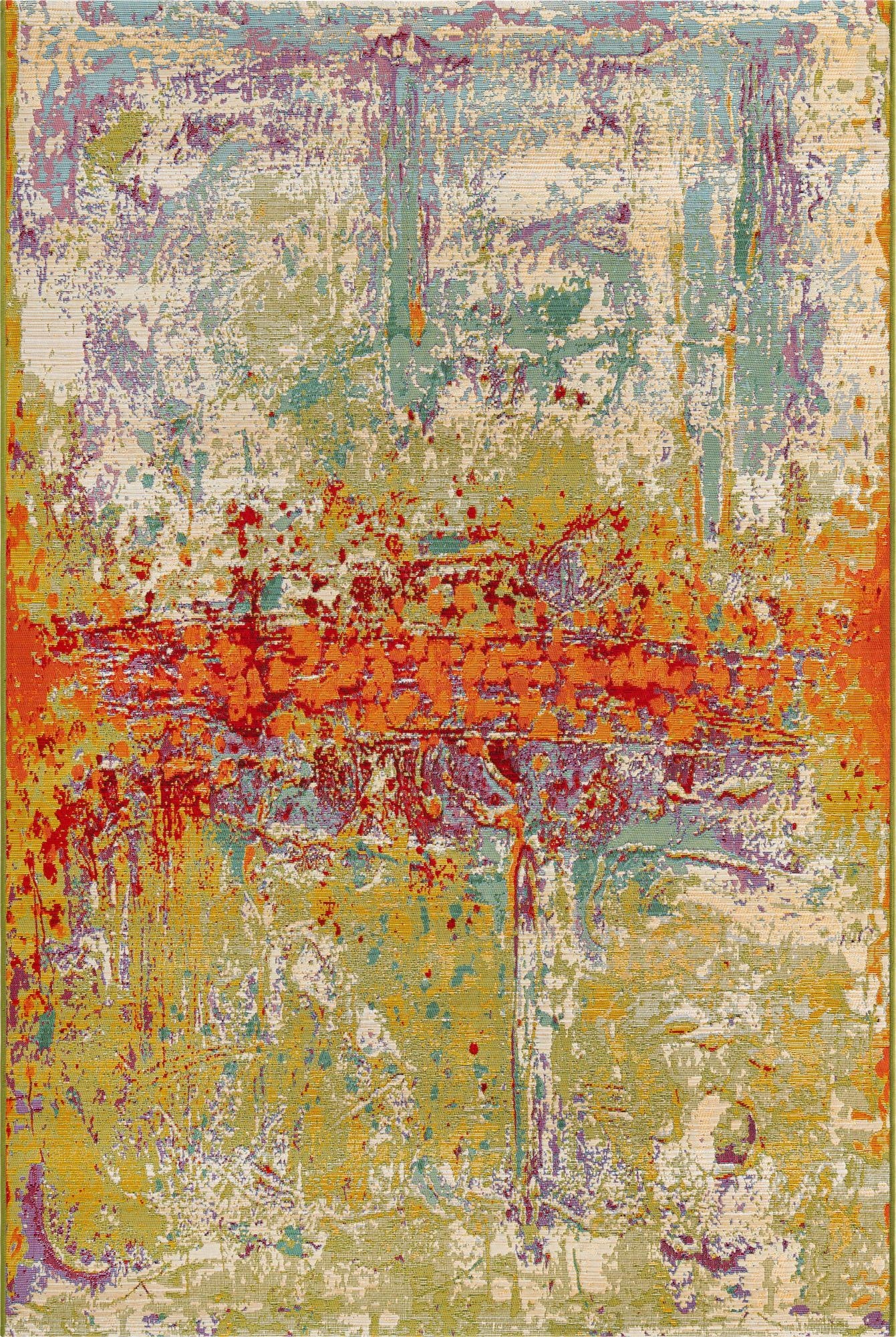 Primary image 5' 3 x 8'  Washable Modern Indoor / Outdoor Rug