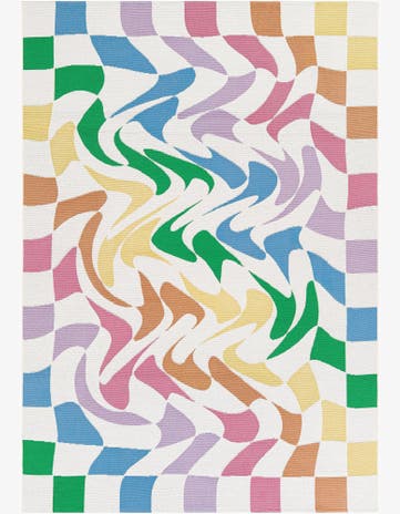 5' 4 x 7' 7 Easy-Clean Modern Indoor / Outdoor Rug