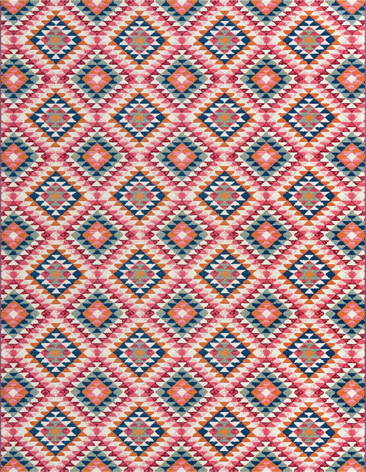 10' x 12' Easy-Clean Southwestern Indoor / Outdoor Rug