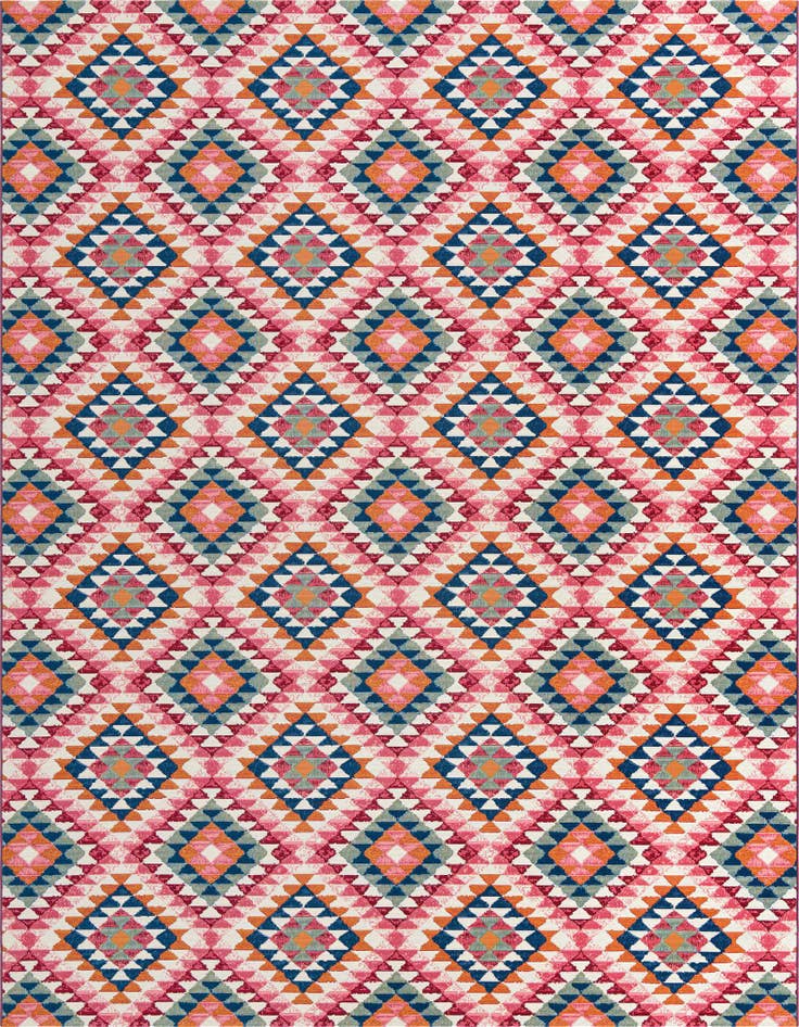 Detail image of 10' x 12' Easy-Clean Southwestern Indoor / Outdoor Rug