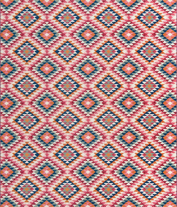 Detail image of 10' x 12' Easy-Clean Southwestern Indoor / Outdoor Rug