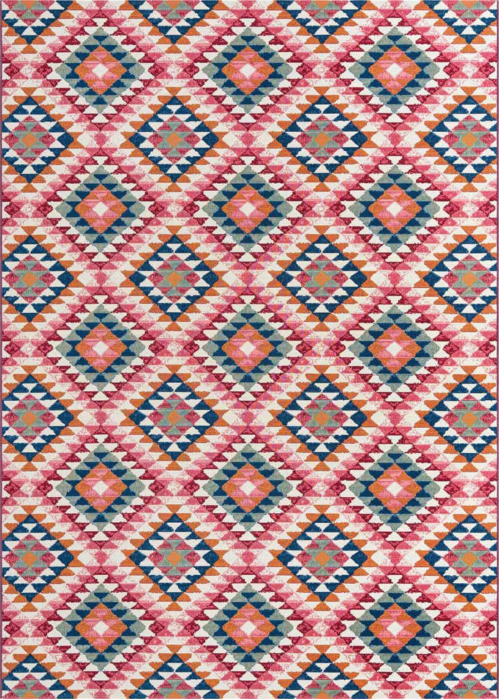 7' 10 x 10' Easy-Clean Southwestern Indoor / Outdoor Rug