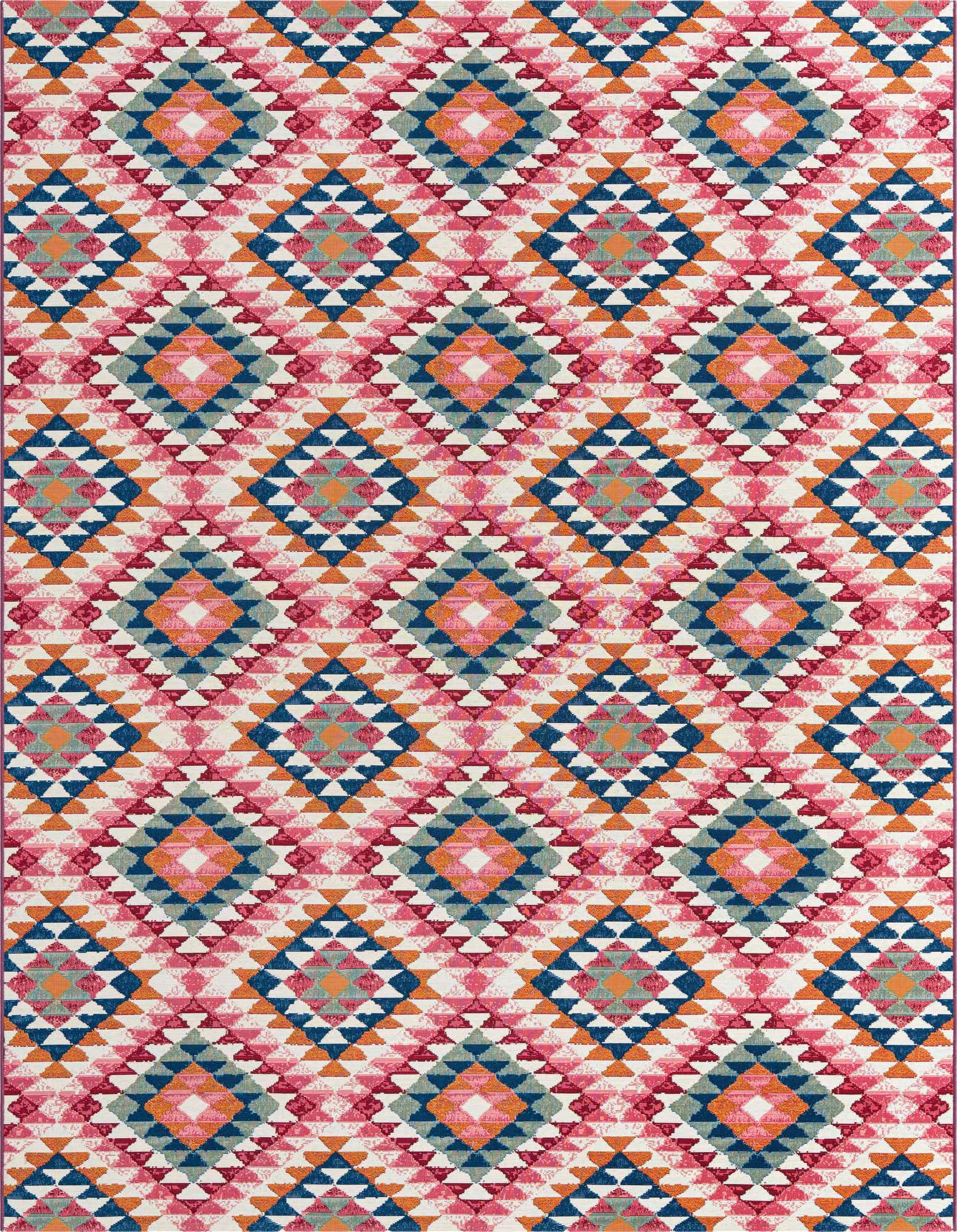 7' 10 x 10' Easy-Clean Southwestern Indoor / Outdoor Rug