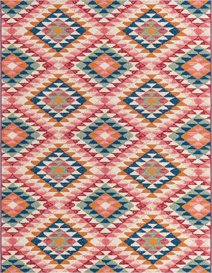Detail image of 5' 3 x 8' Easy-Clean Southwestern Indoor / Outdoor Rug