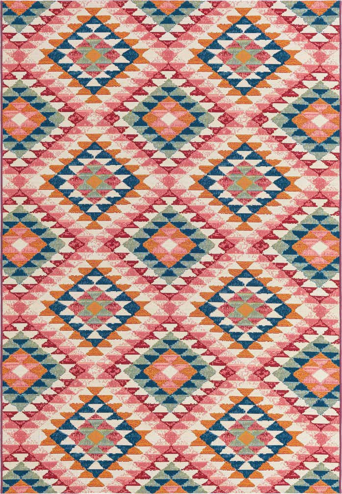 5' 3 x 8' Easy-Clean Southwestern Indoor / Outdoor Rug