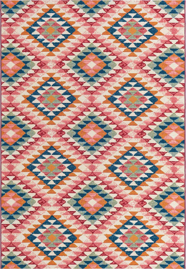Detail image of 5' 3 x 8' Easy-Clean Southwestern Indoor / Outdoor Rug