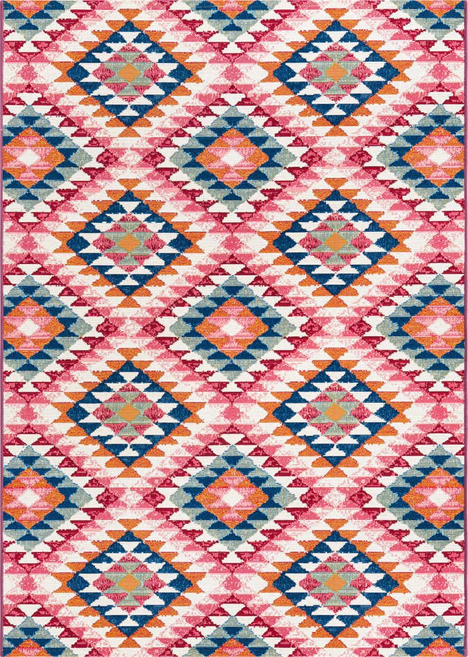 Detail image of 4' x 6' Easy-Clean Southwestern Indoor / Outdoor Rug