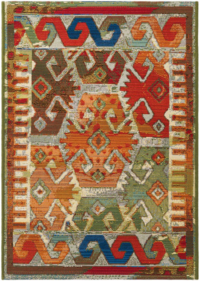 Detail image of 2' x 3' Easy-Clean Southwestern Indoor / Outdoor Rug
