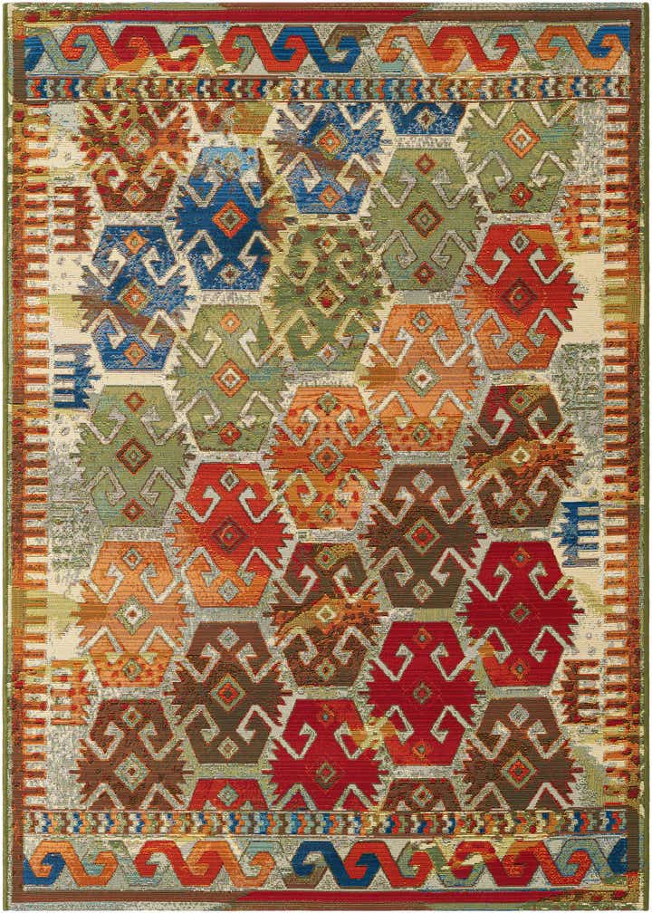 4' x 6' Easy-Clean Southwestern Indoor / Outdoor Rug