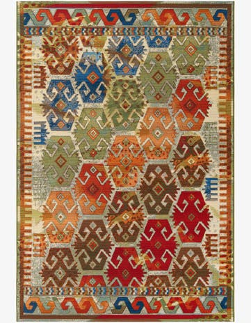 Easy-Clean Southwestern Indoor / Outdoor Rug