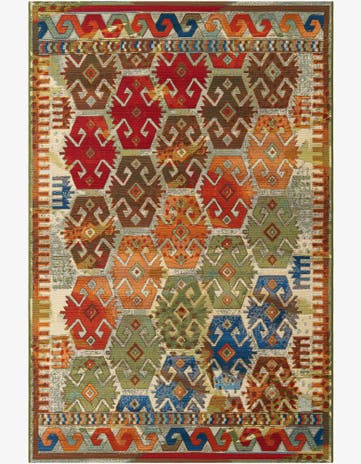 Easy-Clean Southwestern Indoor / Outdoor Rug