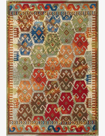 Easy-Clean Southwestern Indoor / Outdoor Rug