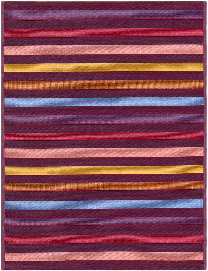 Detail image of 2' x 3' Easy-Clean Striped Indoor / Outdoor Rug