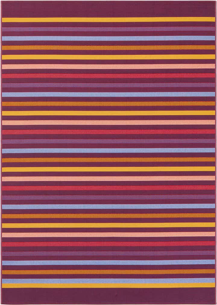 5' 3 x 8' Easy-Clean Striped Indoor / Outdoor Rug