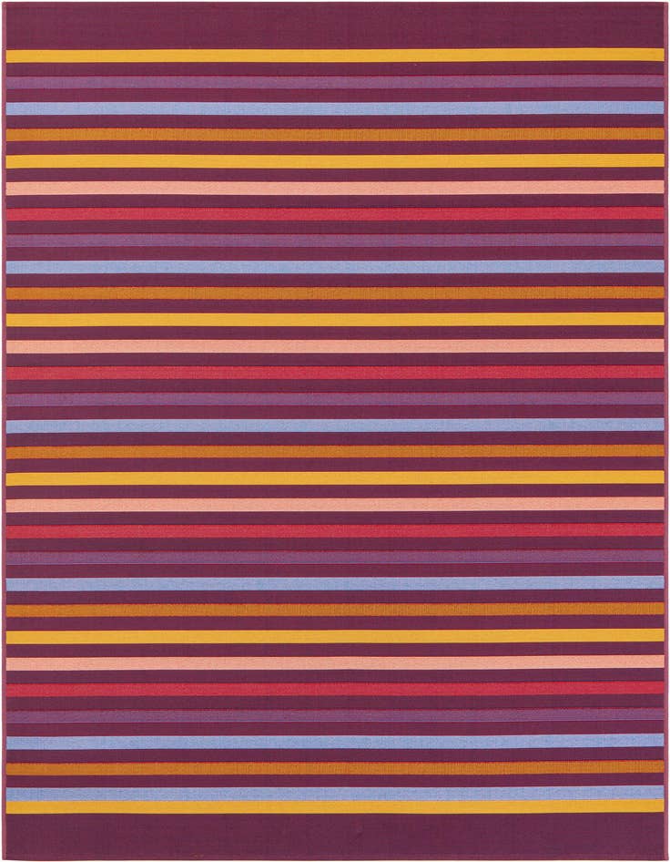 Detail image of 5' 3 x 8' Easy-Clean Striped Indoor / Outdoor Rug