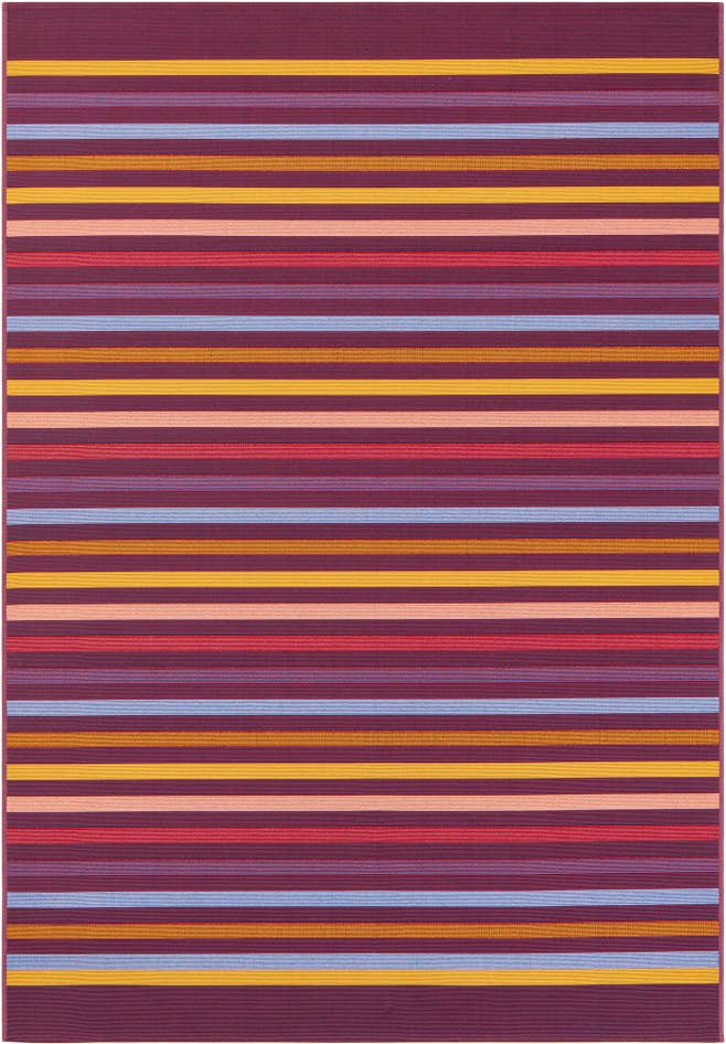 Detail image of 5' 3 x 8' Easy-Clean Striped Indoor / Outdoor Rug