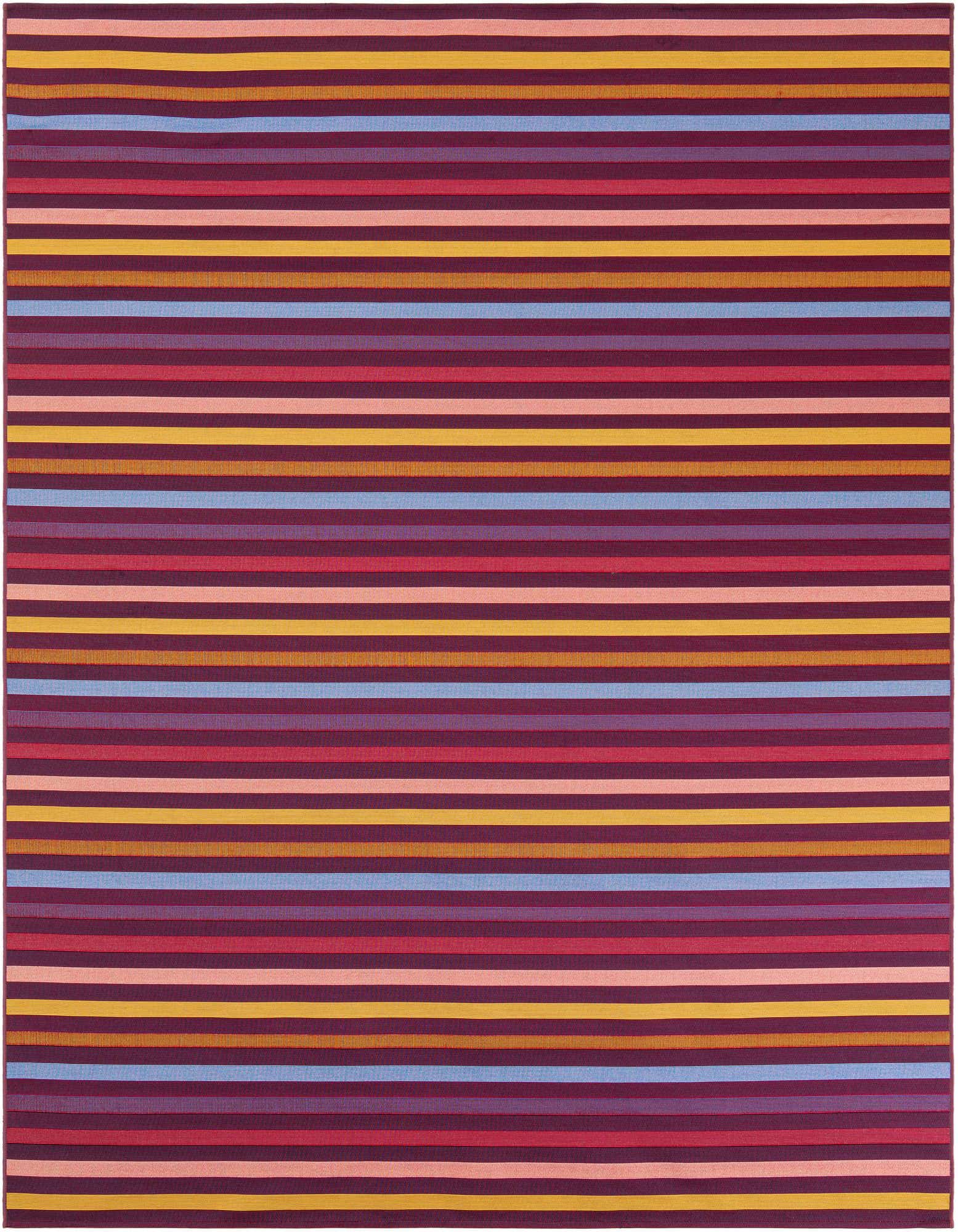 7' 10 x 10' Easy-Clean Striped Indoor / Outdoor Rug