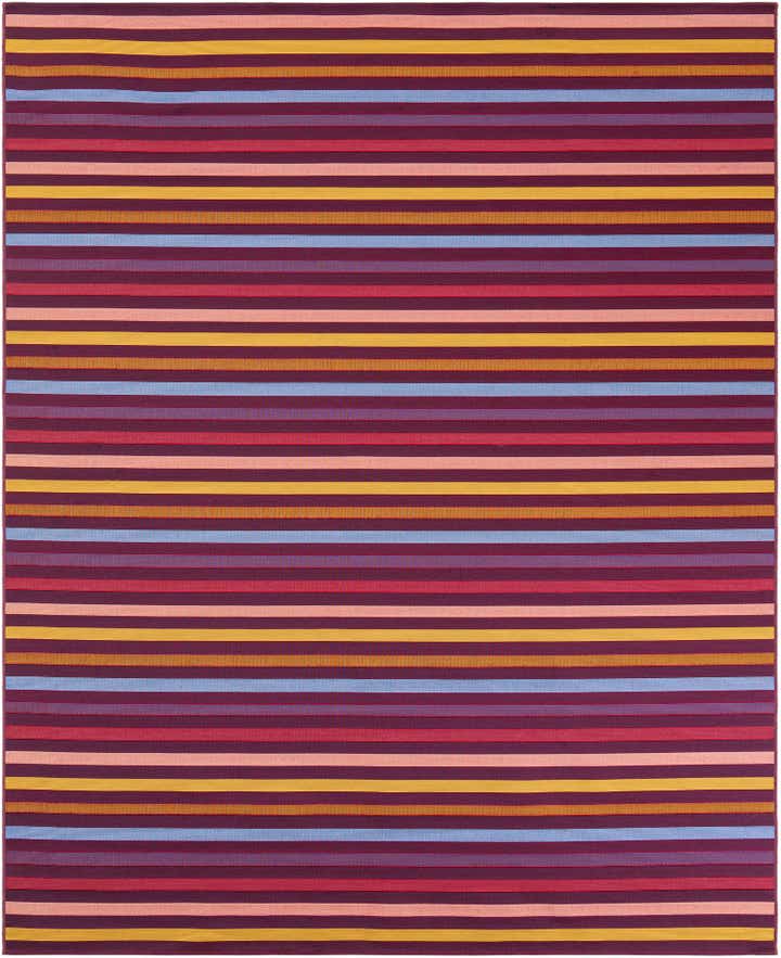 7' 10 x 10' Easy-Clean Striped Indoor / Outdoor Rug